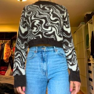 Urban Outfitters Cropped Marble Sweater